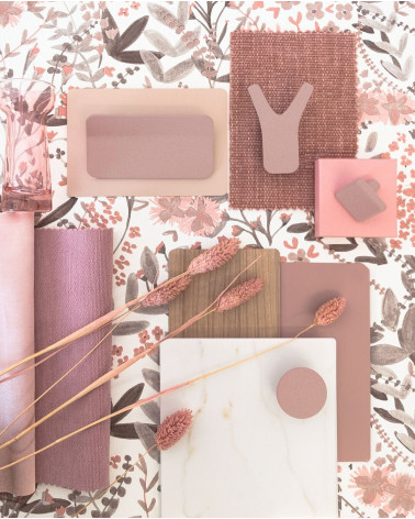 Maniglia per mobile rosa cipria SEA maniglia design disposta con materiali decorativi