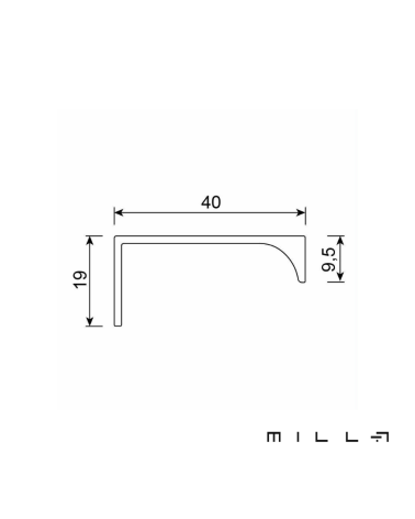 Maniglia per mobile TERRA con schema tecnico