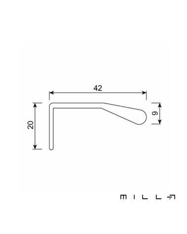 Maniglia per mobile COSTA con schema tecnico