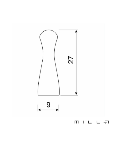 Maniglia per mobile AVERE con schema tecnico