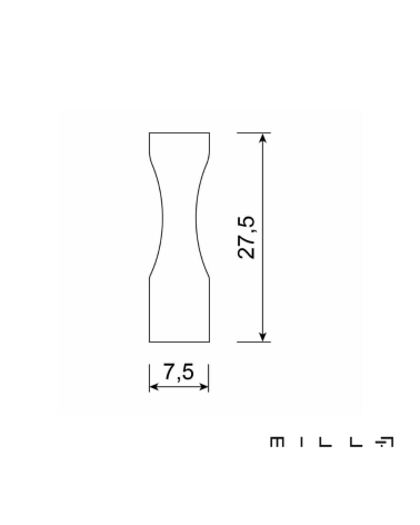 Maniglia per mobile ESSEN con schema tecnico