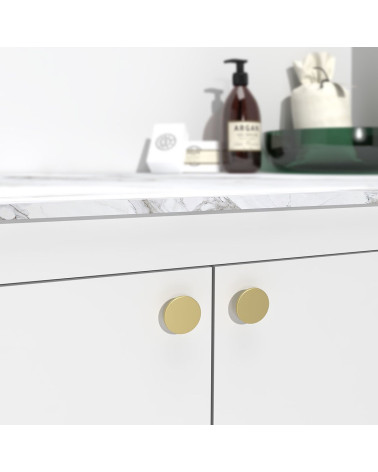 Pomello per mobile ASTRO oro opaco maniglia design montato su un mobile