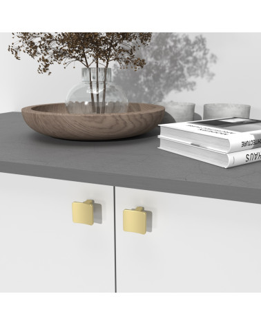 Pomello per mobile oro opaco SIENA maniglia design montato su un mobile
