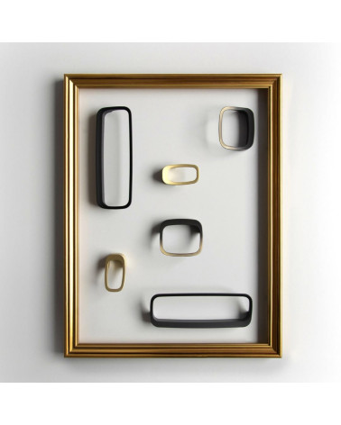 Pomello per mobile LAGO design presentato in una cornice